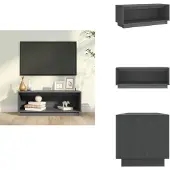 vidaXL Armoire TV Gris 90x35x35 cm Pin massif - Meubles TV