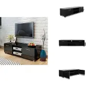 vidaXL Armoire TV noir brillant 120x40,5x35 cm - Meuble TV
