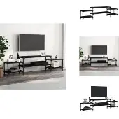 vidaXL Armoire TV noire 197x35x52 cm Bois composite - Meuble TV