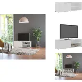 vidaXL Armoire TV Blanc 120x34x37 cm Bois composite - Meuble TV