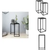 vidaXL Tables d'appoint 2 pcs. noir acier - Tables basses