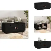 vidaXL Table basse noire 80x50x35 cm pin massif - Tables basses