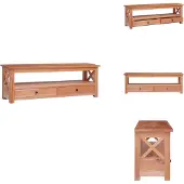 vidaXL Armoire TV 115x30x40 cm bois massif acajou - Meuble TV