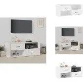 vidaXL Armoire TV Blanc 100x35x40 cm Bois composite - Meuble TV