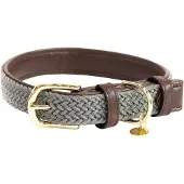 Kentucky Nylon Plaited Dog Collar Marron 50-60 cm