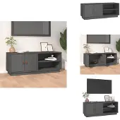 vidaXL Meuble TV Gris 105x34x40 cm Pin massif - Meubles TV