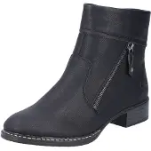 Rieker Chaussures de ville pour femmes , bottines, fermeture éclair, noir, style décontracté