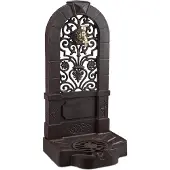 Relaxdays Fontaine sur pied , style antique, rétro, jardin, terrasse, robinet, bassin, sur pied, dimensions H x L x P : 74 x 36 x 30 cm, marron