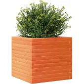 vidaXL Jardinière cire marron 50x50x45,5 cm bois de pin massif