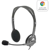 Logitech H111 Stereo Headset Wired (Filaire), Casque micro de bureau, Gris