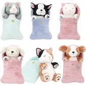 TOPModel Depesche Doudou chiens et chats dans un sac de couchage Jouet en peluche
