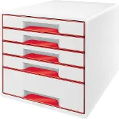 Leitz Wow Desk Cube 5 Drawers 1 Large And 4 Small Buc Drawers Blanc Enfants