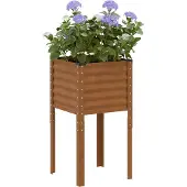vidaXL Jardinière de jardin 45 x 45 x 88 cm Acier patiné