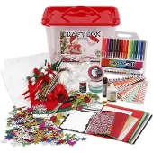 Creativ Company Grande boîte de loisirs créatifs avec de nombreux matériaux de bricolage pour Noël, couleurs assorties