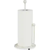 Relaxdays Support de rouleau sur pieds, fonte de fer, Distributeur d'essuie-tout, Blanc