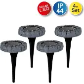 Näve Lot de 4 piquets solaires LED "KIAN", diamètre : 12 cm
