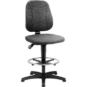 BIMOS Siège d'atelier pivotant 9651, rembourrage tissu, patins et anneau repose-pieds, anthracite
