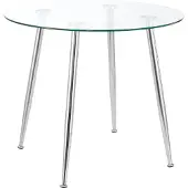 En.casa Table en verre 'Humppila' 80 x 75 cm chromé