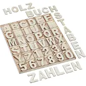 Relaxdays 144pcs. Set de lettres en bois