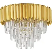 Lyora Plafonnier Magnolia or et cristal Ø 50cm