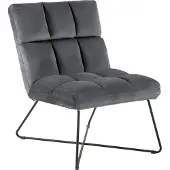 Ebuy24 Alba Fauteuil, chaise longue en velours, gris.
