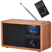 Adler Radio numérique portable AD 1184, noire et en bois.