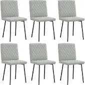 vidaXL Chaises de salle à manger 6 pcs. Gris clair velours