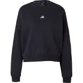 Adidas Sweat de sport 'ESSENTIALS SMALL LOGO FEEL COZY' noir / blanc cassé
