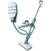 Black & Decker Balai vapeur 9 en 1, 0,5 L, 1300 W, turquoise et blanc.