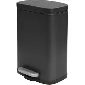 Spirella poubelle à cosmétique 5 litres en inox avec abaissement automatique et seau intérieur "Akira" Poubelle de salle de bains Softclose Poubelle noire mate