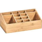 Zeller 25385 Schreibtisch-Organizer natur Bambus 12 Fächer 25,4 x 12,0 x 10,0 cm