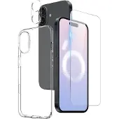 Northjo iPhone 16 Plus - Kit Housse de téléphone et verre blindé (Apple iPhone 16 Plus), Coque pour téléphone portable, Transparent