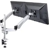 Speaka Professional Support de moniteur Flex 2-fold, Tisc (Tables, 27", 9 kg), Support de moniteur, Noir, Argent