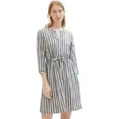 Tom Tailor Robe-chemise gris / blanc cassé