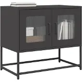 vidaXL Armoire TV noire 68x39x60,5 cm Acier laminé à froid