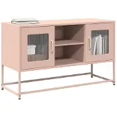 vidaXL Armoire TV rose 100,5x39x60,5 cm Acier