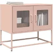 vidaXL Armoire TV rose 68x39x60,5 cm Acier laminé à froid