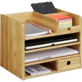 Relaxdays Organiseur de bureau, compartiments (A4)