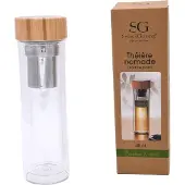 Northix Théière Double Paroi en Verre et Bambou - 40 cl