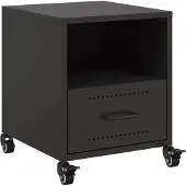 vidaXL Table de chevet noir 36x39x43,5 cm acier