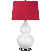 Elstead Lighting Lampe de table en céramique Isla rouge et blanche, 1xE27x60W, céramique / plâtre, dimensions : 64x36x36 cm, IP20, Elstead