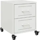 vidaXL Table de chevet blanc 36x39x43,5 cm acier