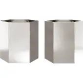 vidaXL Jardinières 2 pcs hexagone 46x40x45 cm acier inoxydable