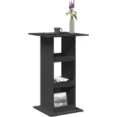 vidaXL Table de bar avec étagères Noir 60x60x102 cm Bois composite