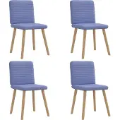 vidaXL Chaises de salle à manger 4 pcs. Tissu bleu jean