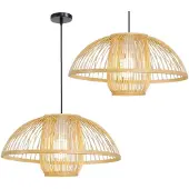 Toolight Lampe Suspendue APP887-1CP Natural Boho Brown