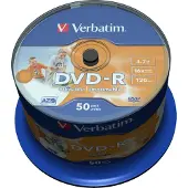 Verbatim 4.7gb Printable 16x Speed Dvd-r 50 Units Blanc
