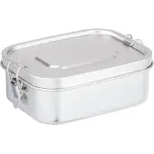 Relaxdays Boîte à pain, Lunch box, Argent