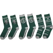 Harry Potter Unisexe, Chaussettes, Serpentard, Vert, (Lot de 3, 35 - 42, 42 - 45)