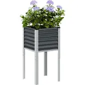 vidaXL Jardinière de jardin Anthracite 45x45x88 cm Acier